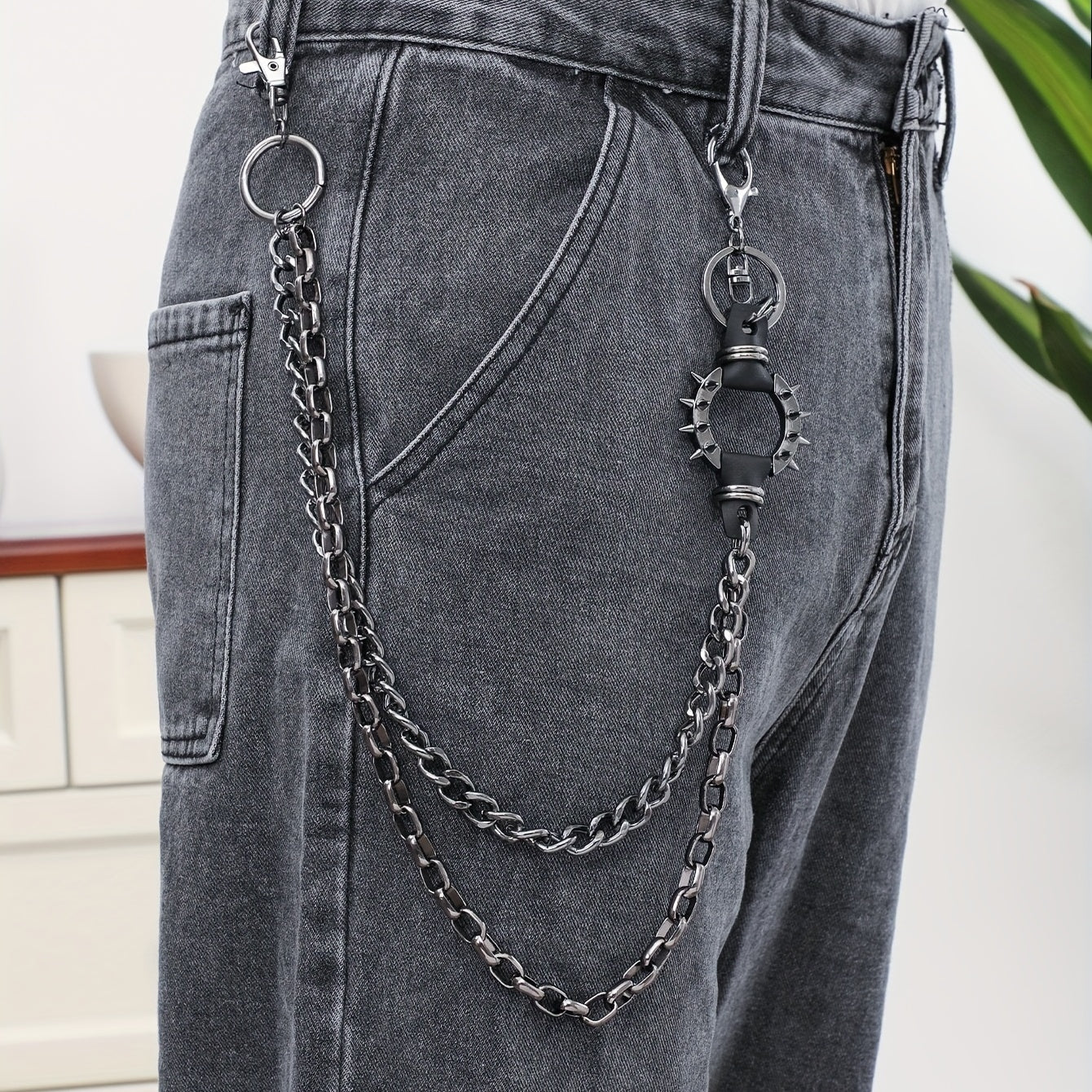 Retro Metal Punk Rock Hip Hop Chain Keychain Men