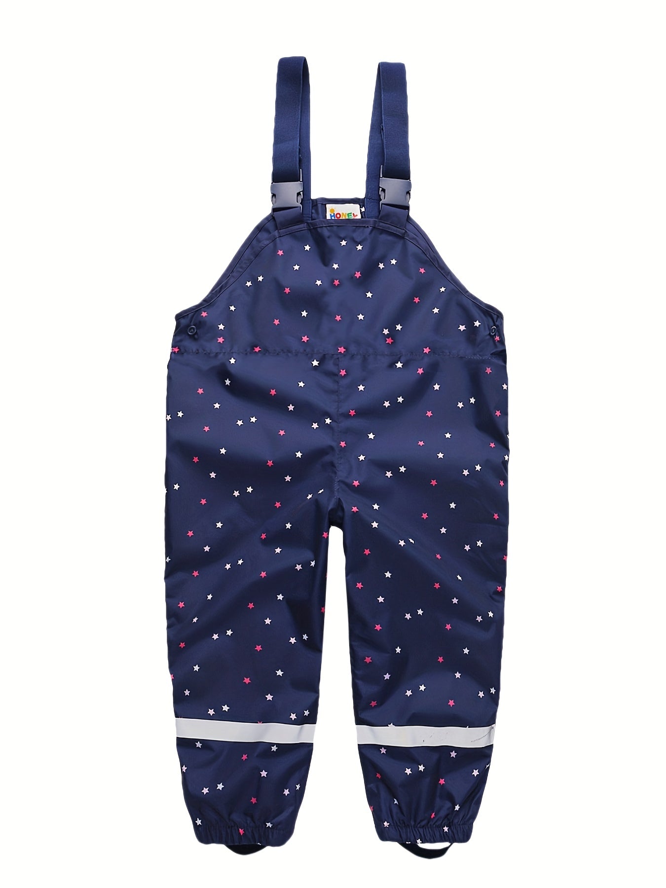Girls' Star Print Overalls & Rain Pants Set