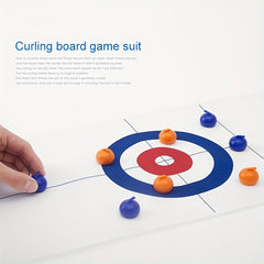 Tabletop Curling Game Shuffleboard Pucks With 16 Rollers