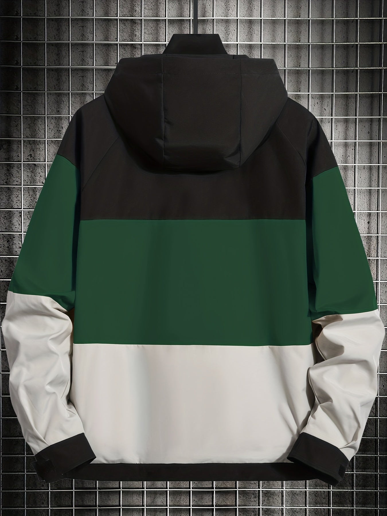 Men's Hooded Windbreaker Jacket Zipper Hooded Coat