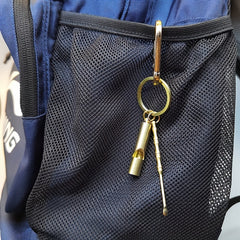 Copper Alloy Whistle Ear digging Spoon Keychain Outdoor Gift