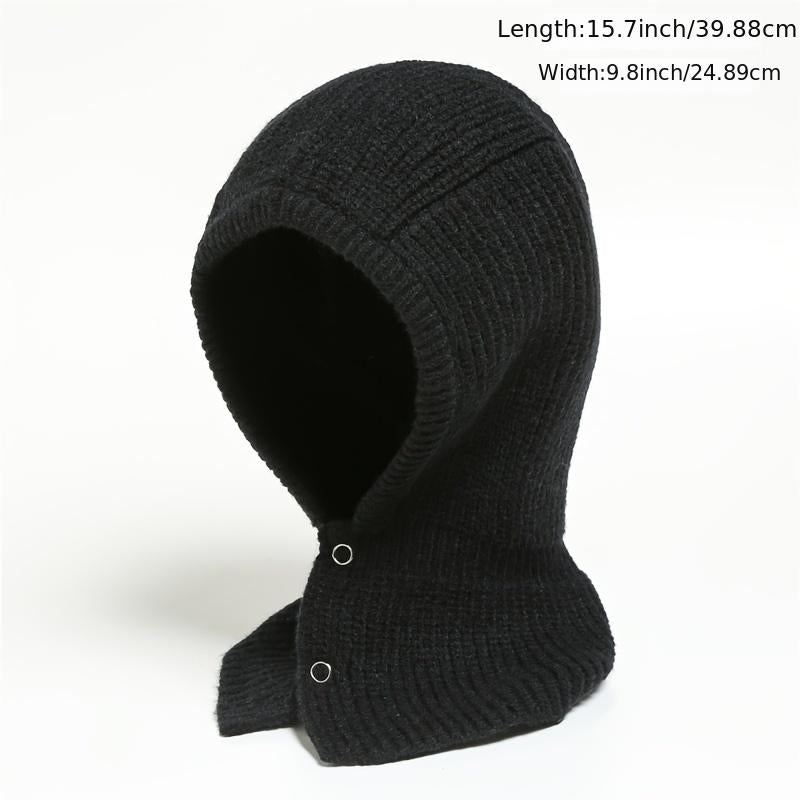 Knitted Balaclava Hat Ski Mask Winter Halter Hooded Pullover Hat Scarf