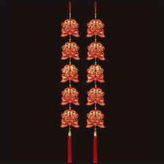 Chinese Year Lucky Ornament Bag with Tassel Couplet