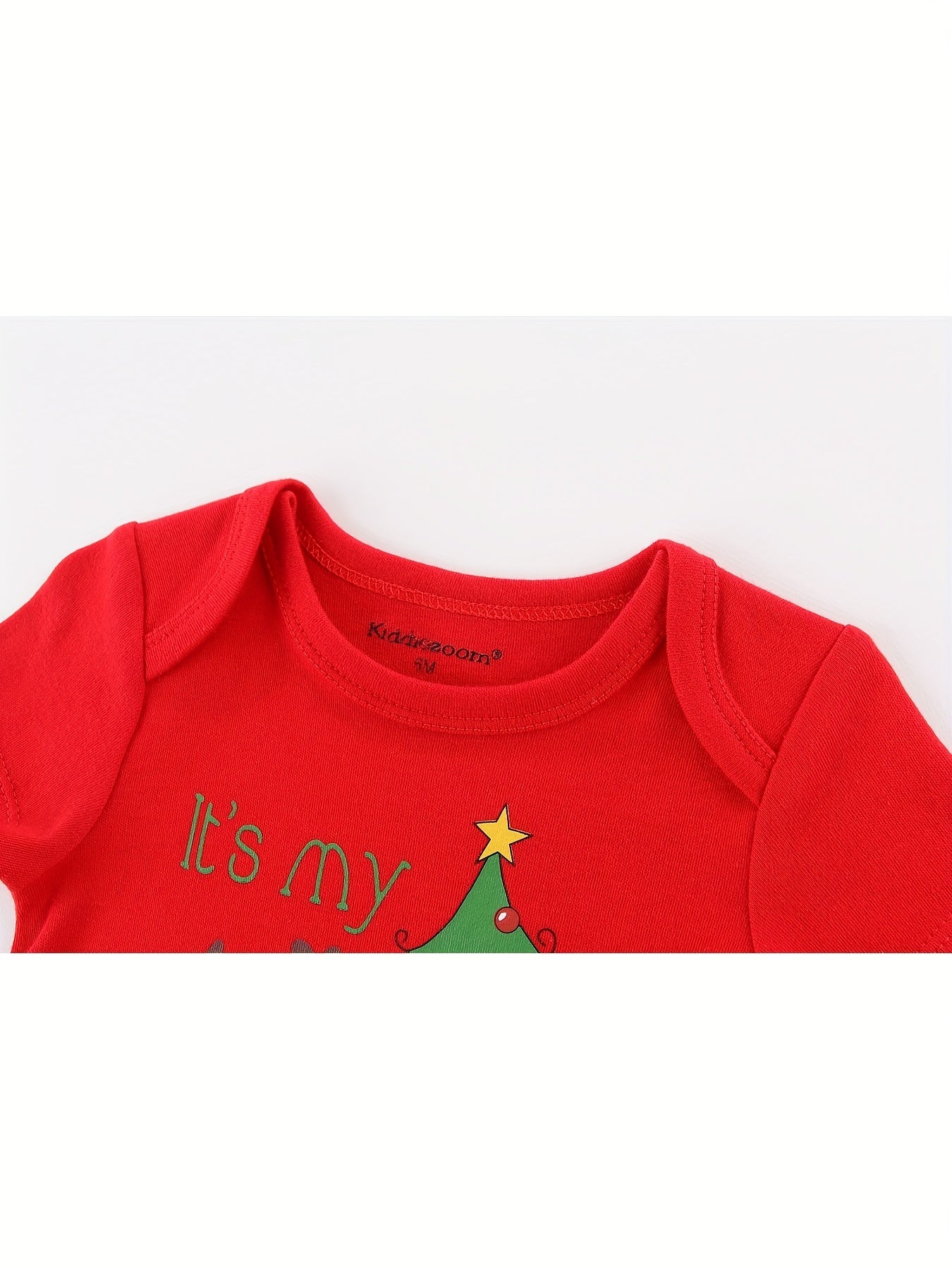 3 Pcs Christmas Baby Bodysuits 0-12 Months 100% Cotton