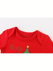 3 Pcs Christmas Baby Bodysuits 0-12 Months 100% Cotton