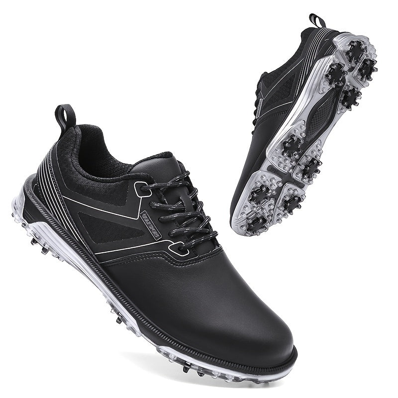 Men's Golf Sneakers Shock Absorption Lace Up Hiking Shoes