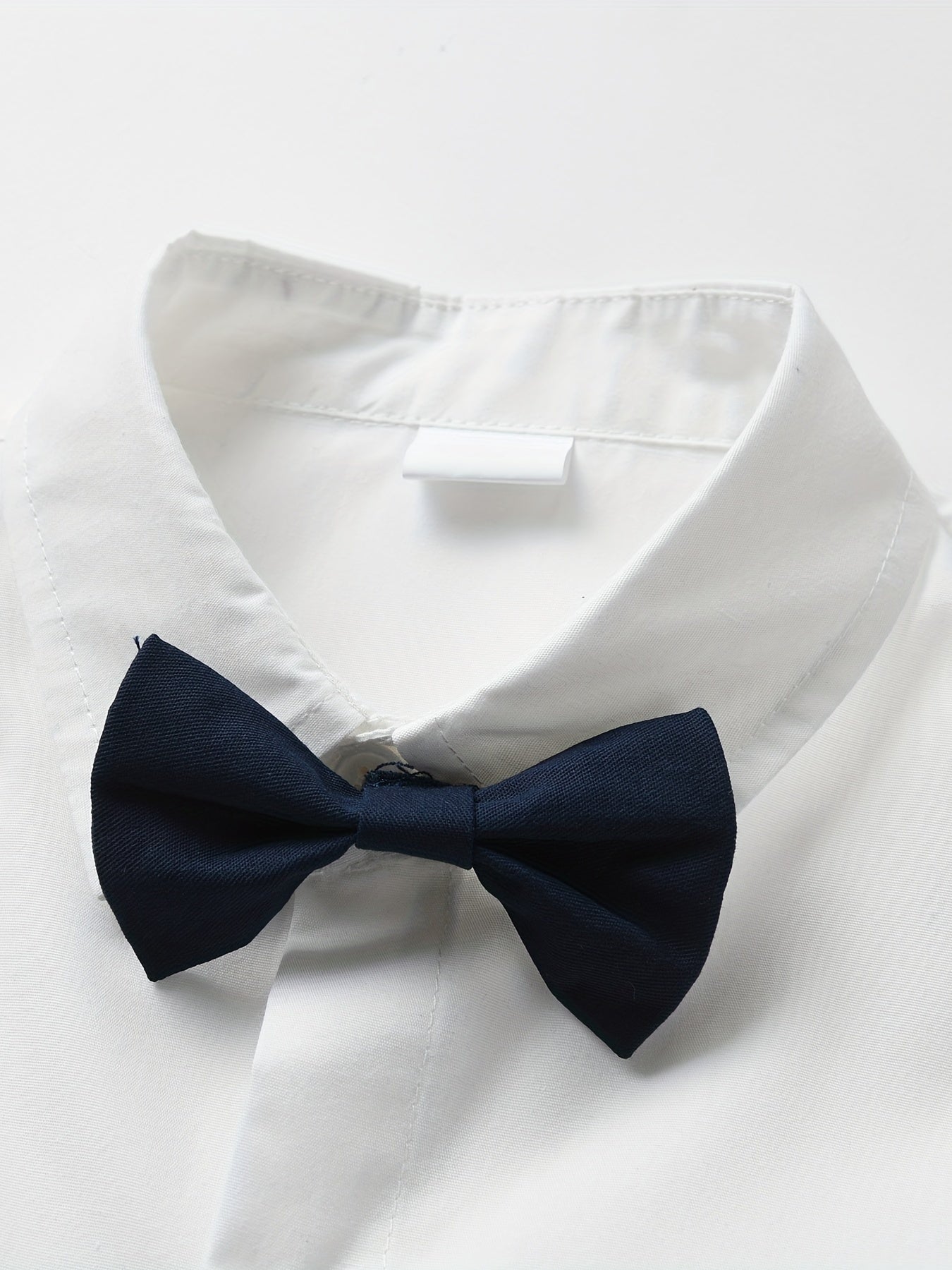 Boys Slim Fit Striped Bowtie Shirt & Shorts Set