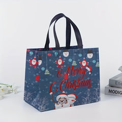 6pcs Christmas Gift Bags, Reusable Reinforced Handle Grocery Bags