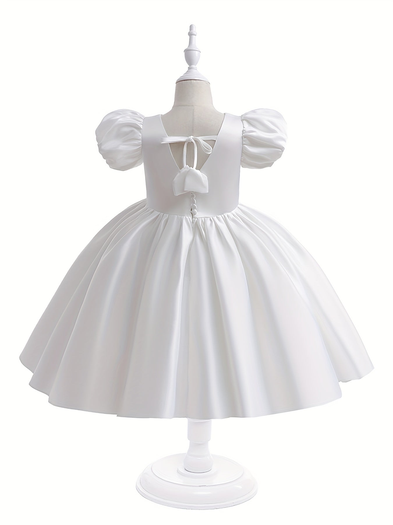 Flared Sleeves Puffy Gown Dress for Girls 1st Birthday Party