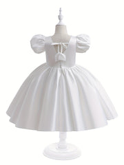 Flared Sleeves Puffy Gown Dress for Girls 1st Birthday Party