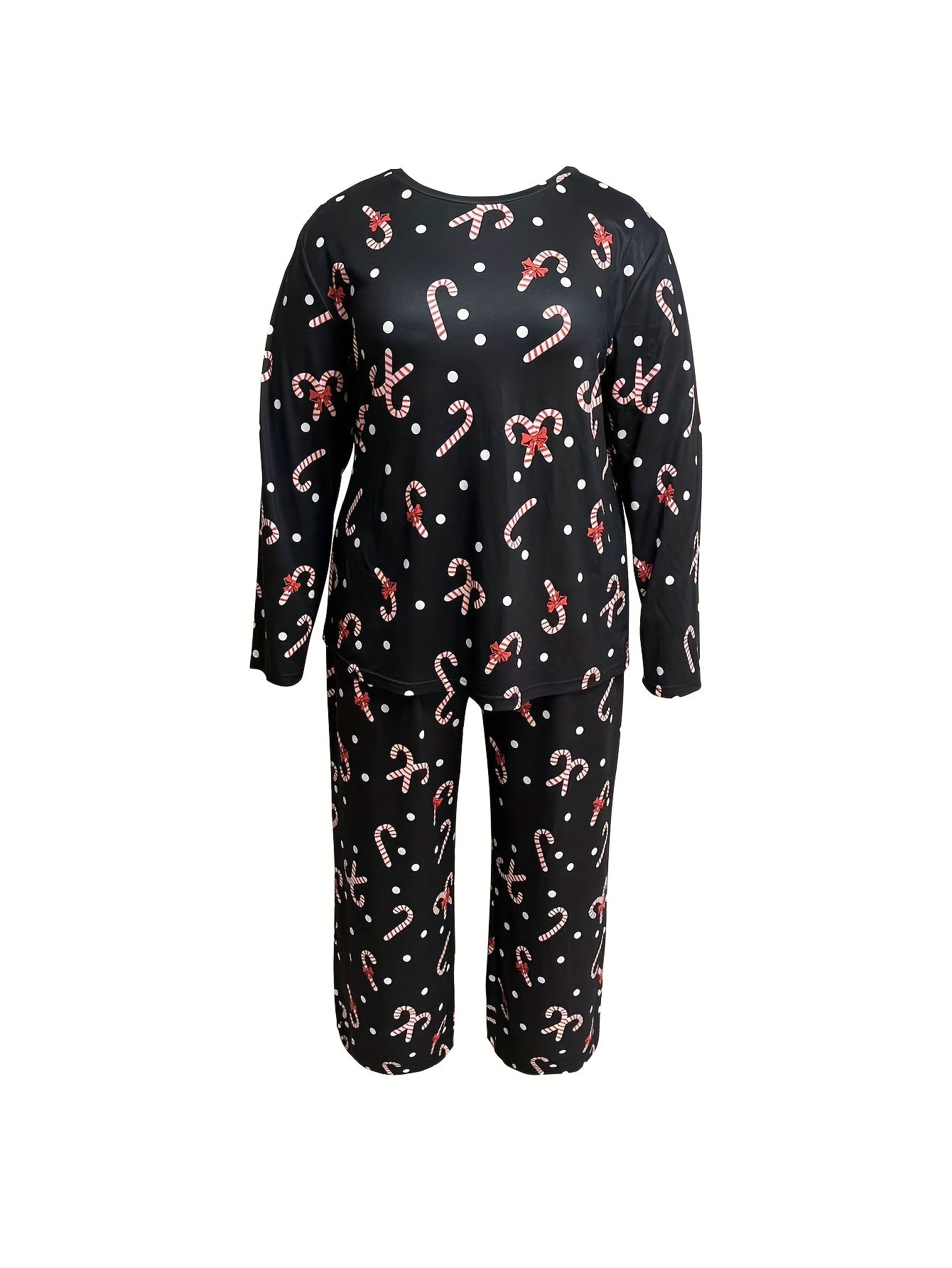 Xmas Lounge Set Women's Lollipop & Polka Dot Print Tee & Pants