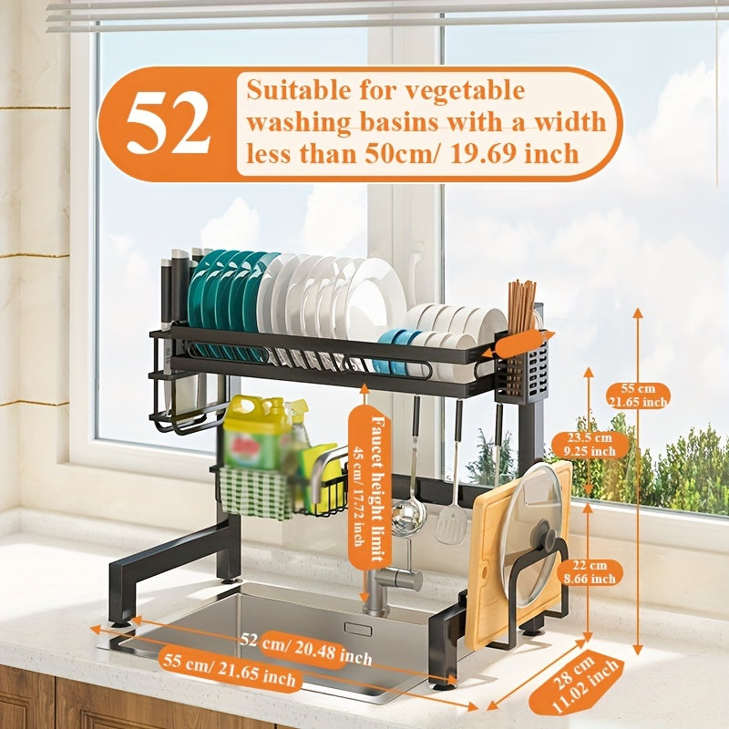 Kitchen Sink Storage Rack Dish Rack Carbon Steel Tableware Shelf