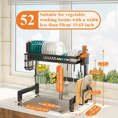 Kitchen Sink Storage Rack Dish Rack Carbon Steel Tableware Shelf