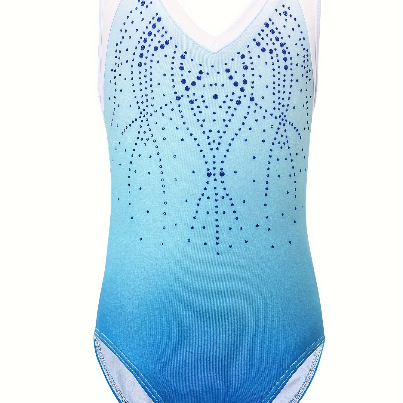 Girls Gradient Sleeveless Gymnastics Romper Suit - Sports Training Gift