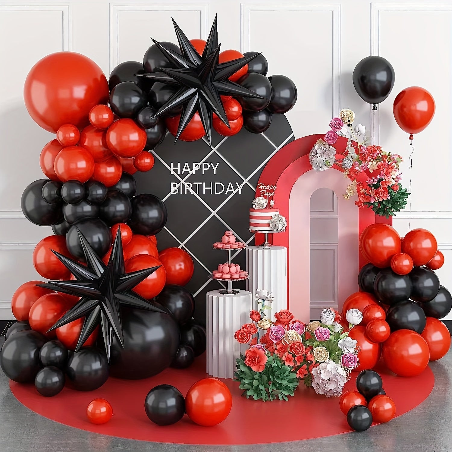 74pcs Red Balloon Arch Kit Birthday Party Balloons 10 18 Inch Red Party Balloons