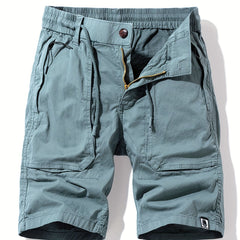 Comfy Men's Solid Shorts with Elastic Waist for Summer Workouts
