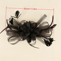 Vintage Floral & Feather Hair Accessory