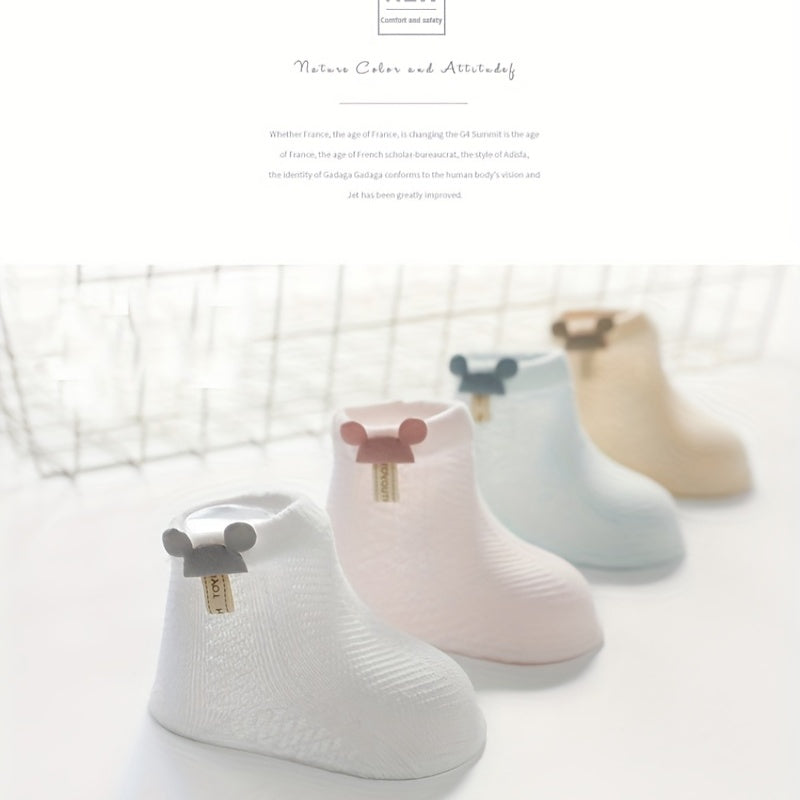 4 Pairs Baby Girls Cotton Mesh Breathable Socks for Summer