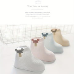 4 Pairs Baby Girls Cotton Mesh Breathable Socks for Summer