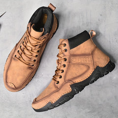 Men's Non Slip Motorcycle Boots Outdoor Lace Up Boots