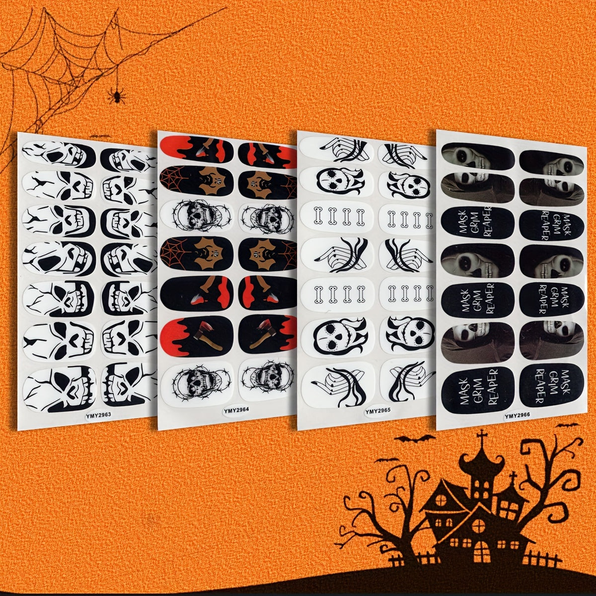 Halloween Nail Polish Stickers 12 Sheets with 6 Files