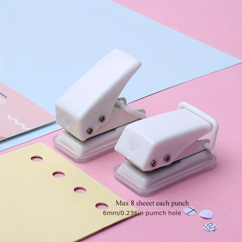 Mini Puch 6mm Hole Puncher Binder Punch for Kids Classroom Supplies
