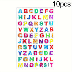 10pcs Sparkling Letter Stickers Self Adhesive For Weddings & Birthdays