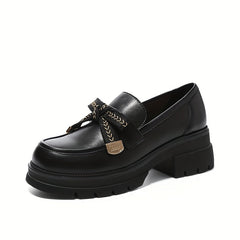 Women's Platform Loafers Comfortable Slip On Shoes with Bowknot