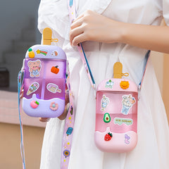 400ml Ice Cream Water Cup Portable Cartoon Bottle