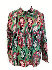 Button Up Long Sleeve Blouse