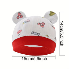 3pcs Baby Hat With Bear Ears Infant Beanie Caps Four Seasons