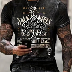 Spade And Letters Print Men's Graphic T-shirt Summer Tee