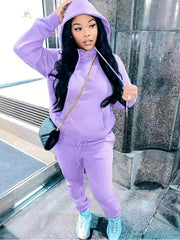 Casual Two Piece Set Hoodies & Pants Outfit