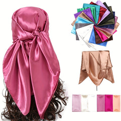 Satin Hijab Shawl Women Veil Ramadan Head Wraps Headscarves Solid
