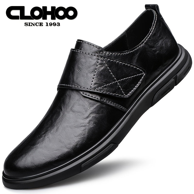 CLOHOO Men's Leather Outdoor Loafer Shoes