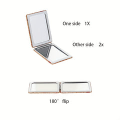 Foldable Makeup Mirror 2X 1X Magnification Double Sided Rectangle Mirror