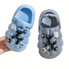 Boys Cartoon Charms Slip On Clogs Breathable Slippers