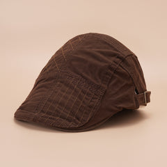 Cotton Blend Lightweight Newsboy Cap Solid Hats For Women Men