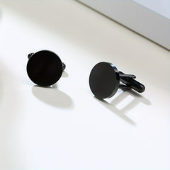 Personalized Stainless Steel Round Cufflinks for Men