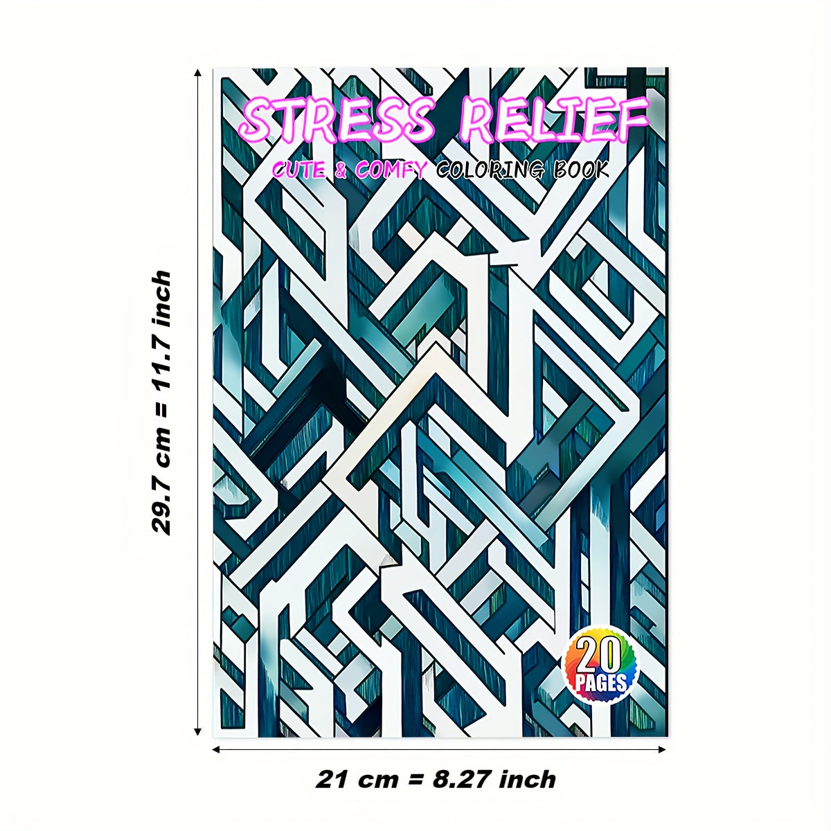 Adult Coloring Book Stress Relief 20 Pages 21x21 cm Thick Paper