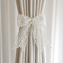 2pcs Lace Bow Gift Decorative Bow Hair Accessories Curtain Strap