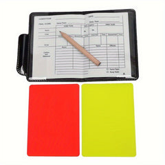 Football Red & Yellow Card Set Referee Tool w/ Case & Pencil