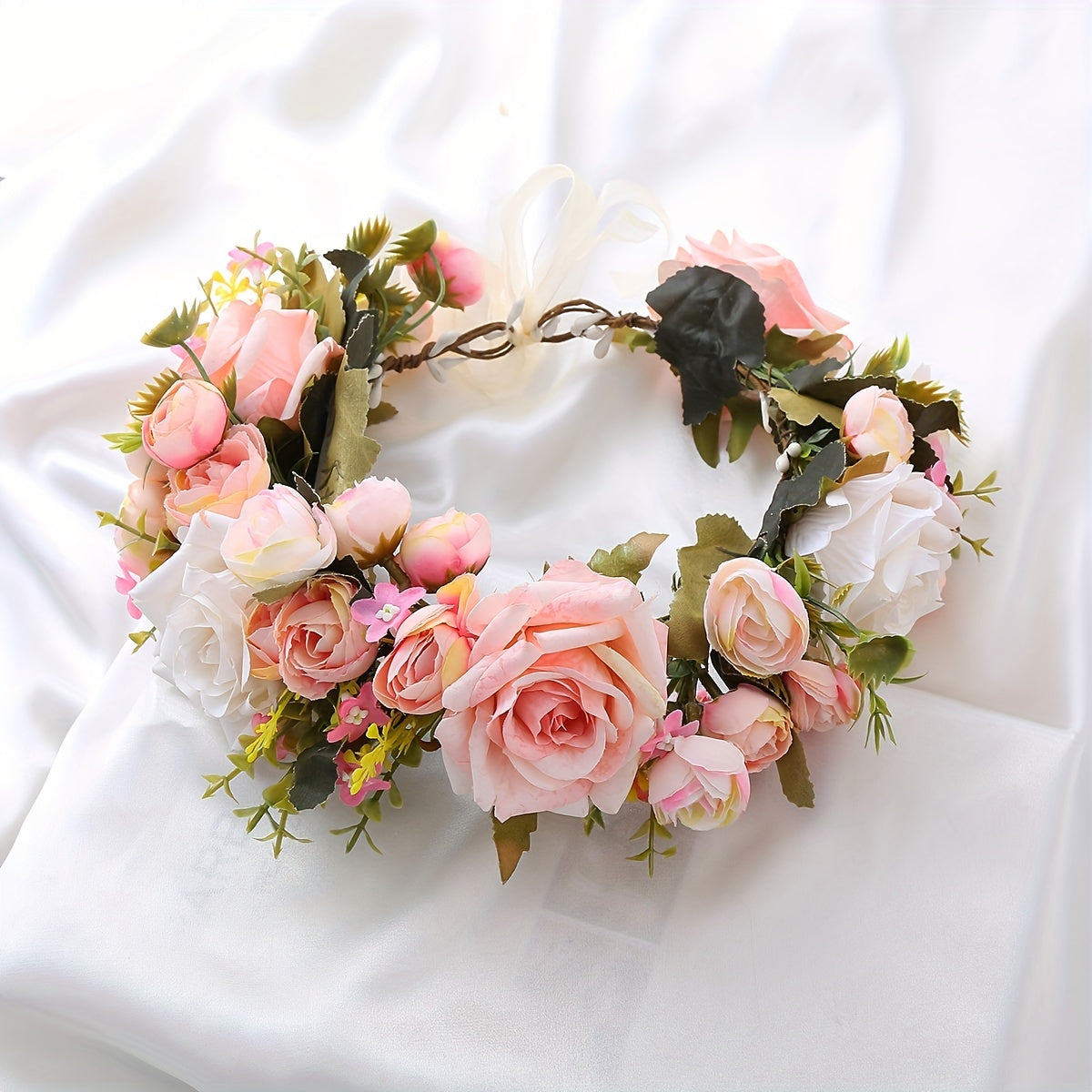 Artificial Flowers Wreath Princess Party Headband Hairb