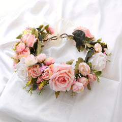 Artificial Flowers Wreath Princess Party Headband Hairb