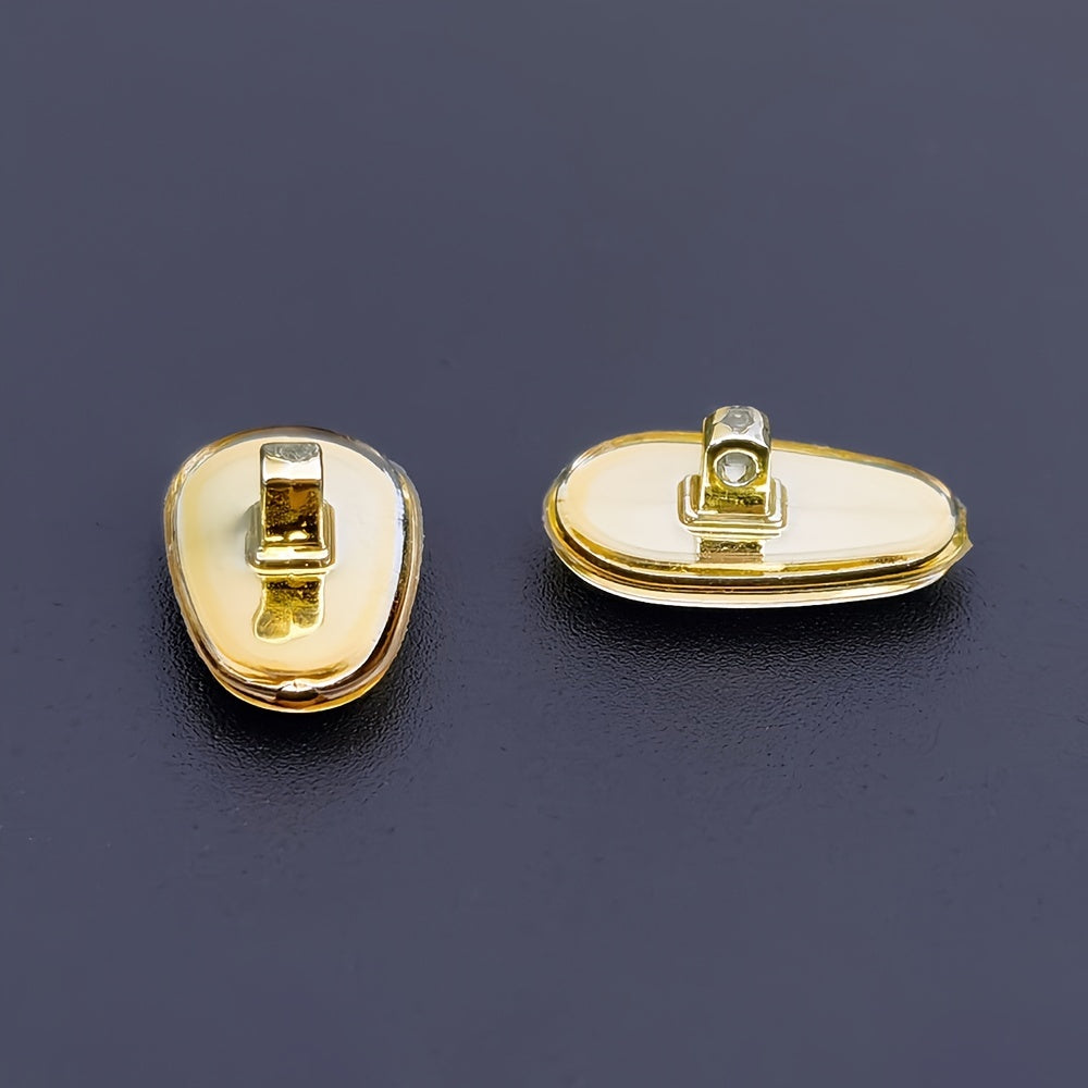 5 Pairs Gold Metal Eyeglasses Nose Pads with Screws and Screwdriver