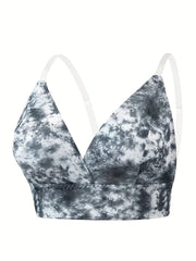 Tie Dye V Neck Longline Bra