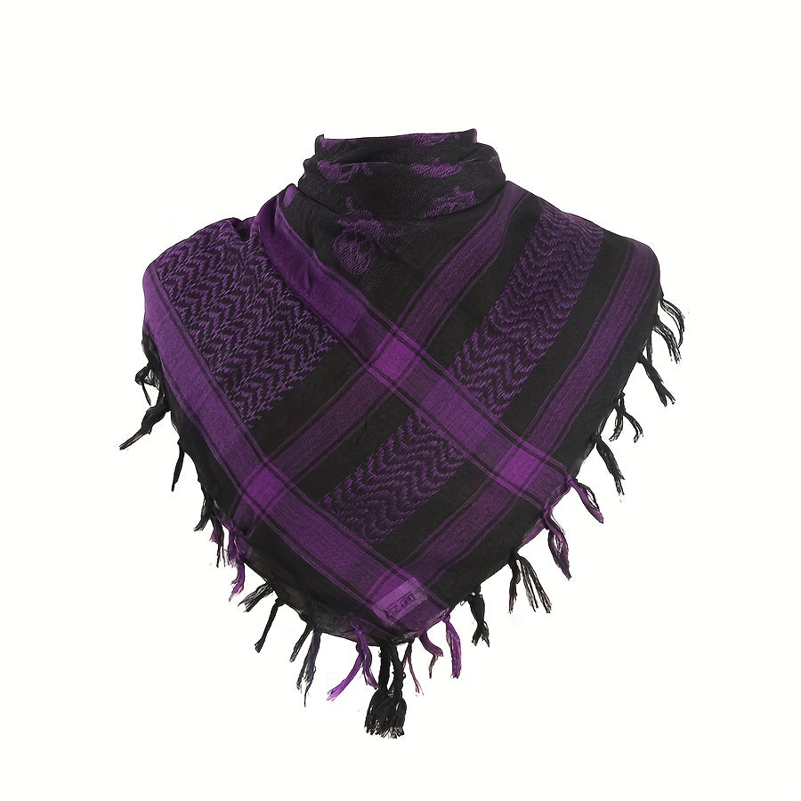 Camouflage Tassel Scarf Hip Hop Skull Jacquard Shawl