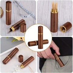 12pcs Self Threading Needles & Wooden Case Set for Sewing Embroidery