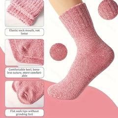 5 Pairs Winter Thick Warm Socks Women's Soft Cotton Casual Warm Socks