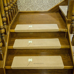Set of 5 Non-Slip Stair Mats Self-Adhesive Stair Carpet Steps